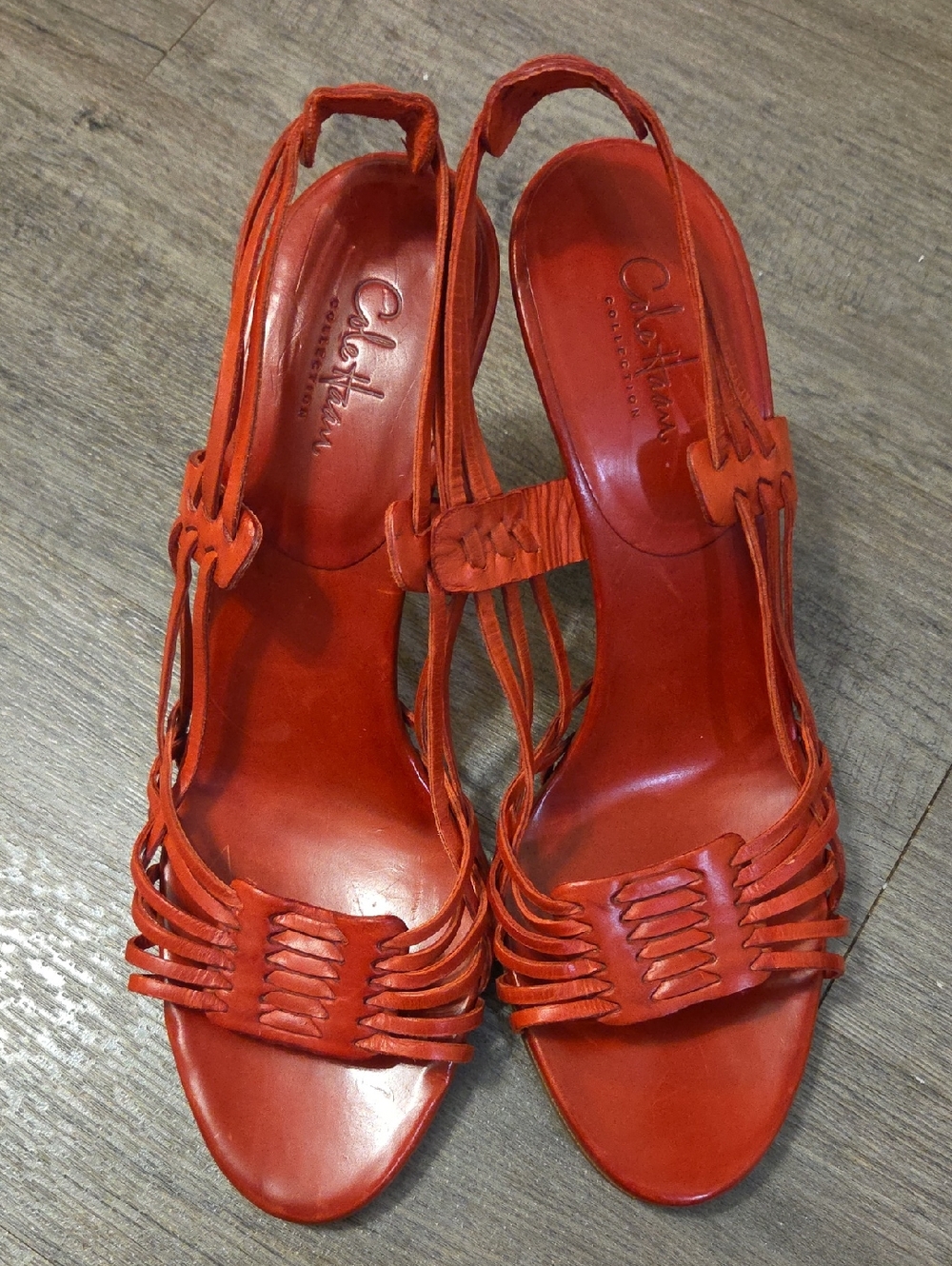 Cole Haan Red Strappy High Heel Sandals - Picture 5 of 10